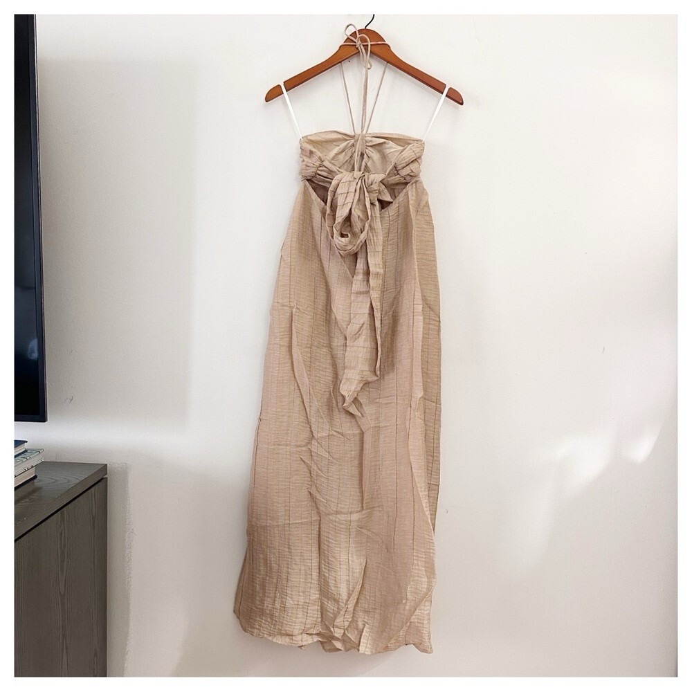 NWT L'Academie The Jolena Maxi Dress in Wheat‎ Brown size small - Picture 4 of 7